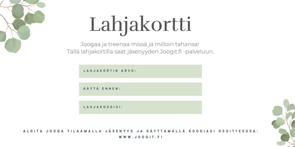Lahjakorttipohja Joogit